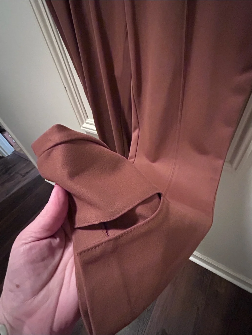 Ava & Viv Cropped High-Rise Ponte Pants in Brown